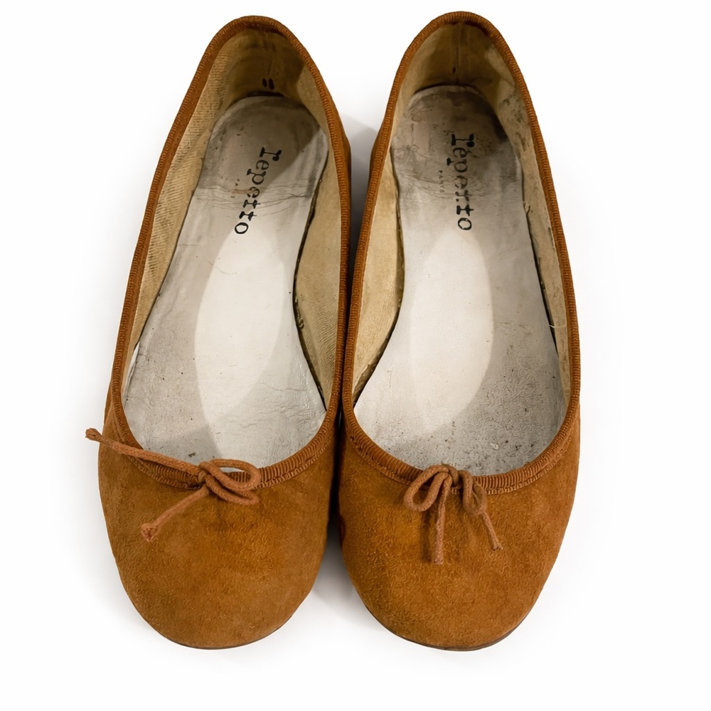 Repetto Cognac Suede Ballet Flats